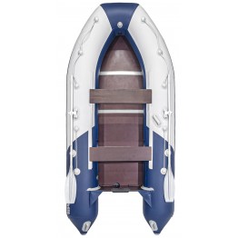 Надувная 3-местная ПВХ лодка Ривьера Компакт 3400 СК (светло-серый/синий)